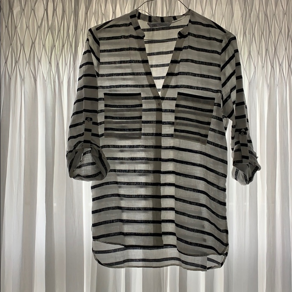 Zara linen blouse